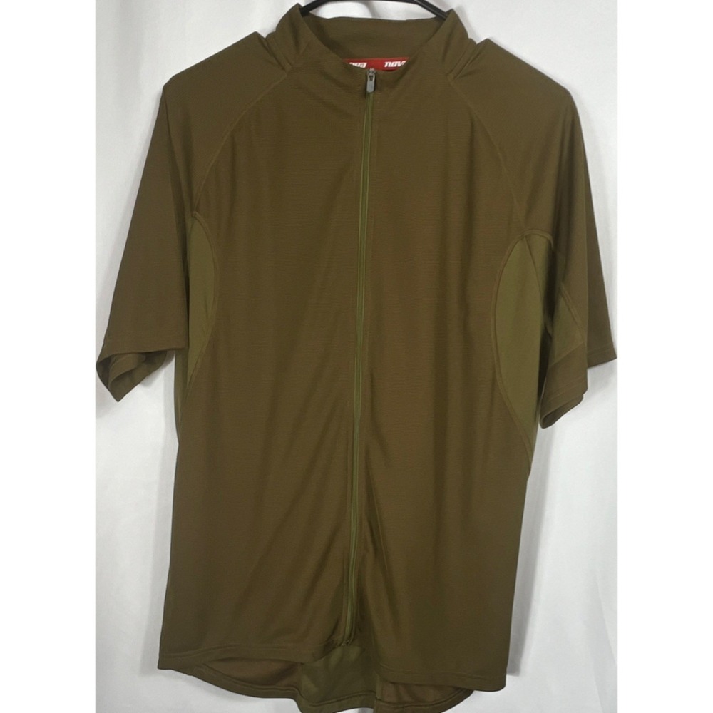 Novara Men's Cycling Jersey Olive L Full Zip Short Sleeve Polyester